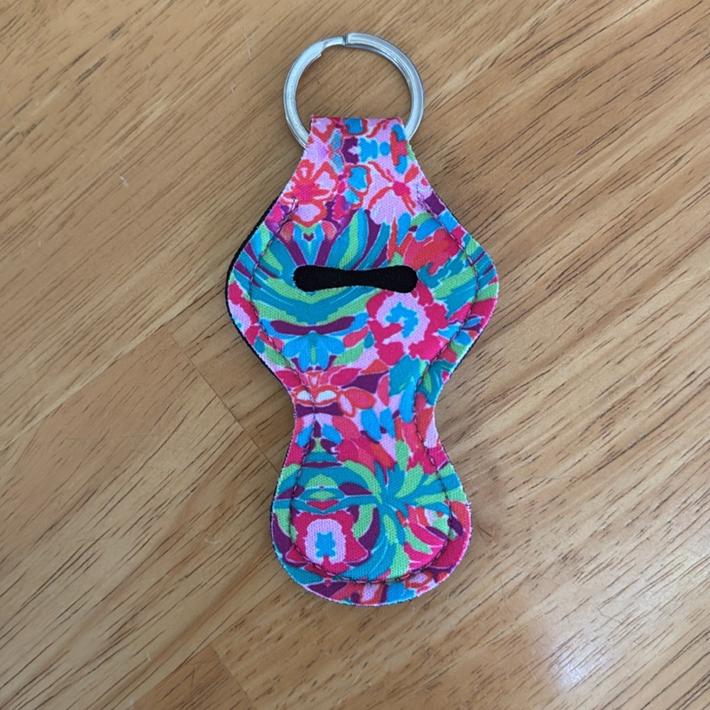 🛑Floral Neoprene Chapstick Holder Key Chain Travel